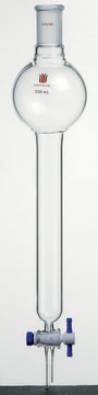 Synthware&#8482; chromatography column with reservoir and PTFE stopcock 500 mL, top joint: ST/NS 24/40, I.D. × L 53.0&#160;mm × 254&#160;mm