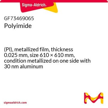 Polyimide (PI), metallized film, thickness 0.025&#160;mm, size 610 × 610&#160;mm, condition metallized on one side with 30 nm aluminum