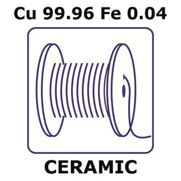 Magnetic copper wire, Cu99.96%/Fe 0.04%, 0.5&#160;mm diameter, filament diameter 0.1 microns, length 10 m