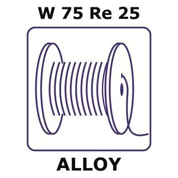 Tungsten-rhenium alloy, W75Re25 2m wire, 0.05mm diameter, annealed