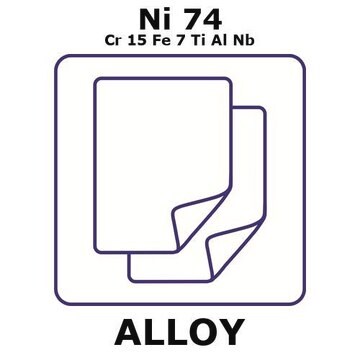 Inconel&#174; X750 - heat resisting alloy, Ni74Cr15Fe7TiAlNb foil, 150 x 150mm, 0.25mm thickness, annealed