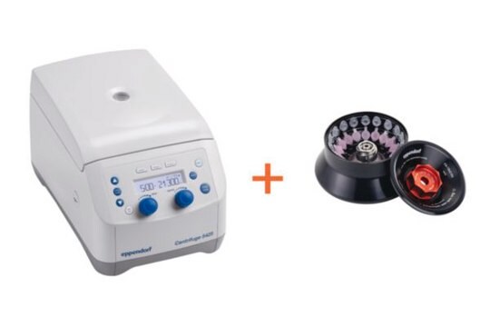 Eppendorf&#174; Pharma Package Centrifuge 5425 G refrigerated: no, with rotary knobs, without standard rotor, with FA-18x2 rotor kit, AC/DC input 230 V, 50 - 60 Hz, UK plug