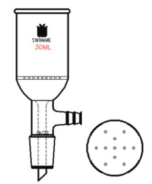 Synthware&#8482;Buchner funnel with perforated plate 30 mL, joint: ST/NS 14/20, plate O.D. 32&#160;mm