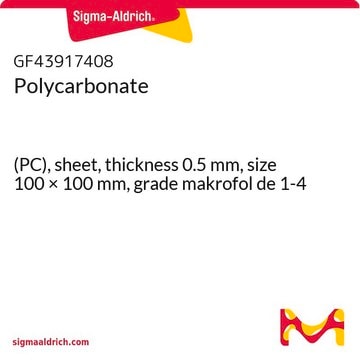 Polycarbonate (PC), sheet, thickness 0.5&#160;mm, size 100 × 100&#160;mm, grade makrofol de 1-4