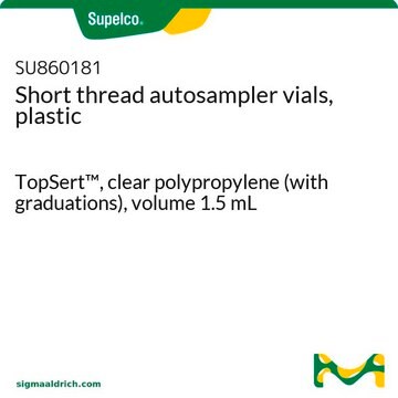 Short thread autosampler vials, plastic TopSert&#8482;, clear polypropylene (with graduations), volume 1.5&#160;mL