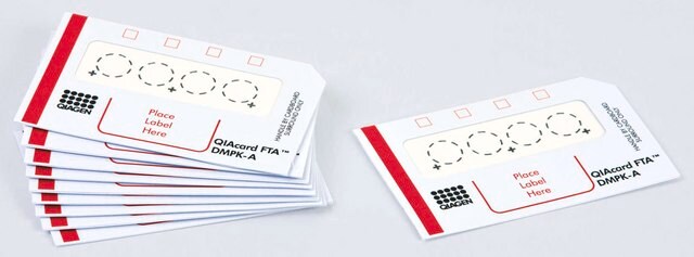 QIAcard&#8482; FTA&#8482; DMPK Cards FTA DMPK-A card, 4 sample areas per card, pack of 100 cards