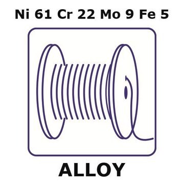 Inconel&#174; 625 - corrosion resistant alloy, Ni61Cr22Mo9Fe5 100m wire, 0.5mm diameter, annealed