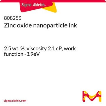 Zinc oxide nanoparticle ink 2.5 wt. %, viscosity 2.1 cP, work function -3.9eV