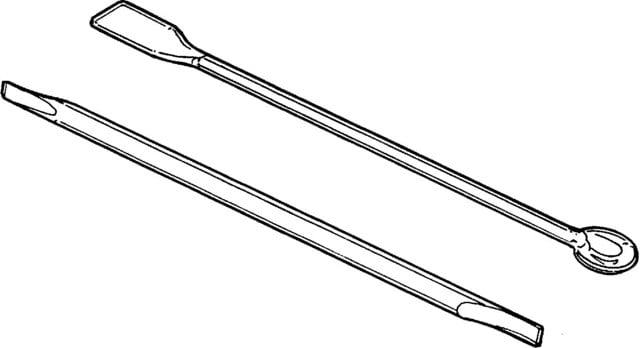 Glass spatulas Square-cut and angled-cut ends, diam. × L 8&#160;mm × 200&#160;mm