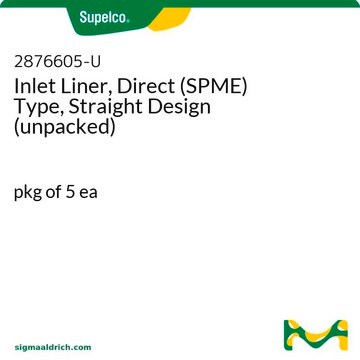 Inlet Liner, Direct (SPME) Type, Straight Design (unpacked) pkg of 5&#160;ea