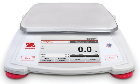 Ohaus&#174; Scout&#174; STX Touchscreen Balance Model STX2201, weighing capacity 2200&#160;g, resolution: 0.1&#160;g, AC/DC input 120 V AC, US 3-pin plug