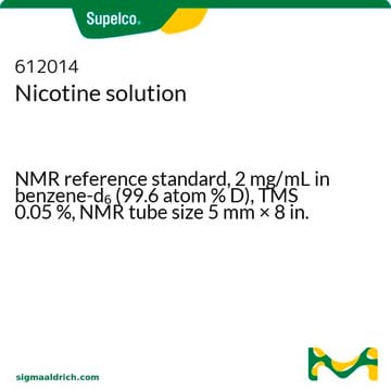 Nicotine solution NMR reference standard, 2&#160;mg/mL in benzene-d6 (99.6 atom % D), TMS 0.05&#160;%, NMR tube size 5&#160;mm × 8&#160;in.