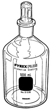 PYREXPLUS&#174; narrow-mouth reagent bottle, with Pyrex&#174; ST stopper, protective coating capacity 250&#160;mL