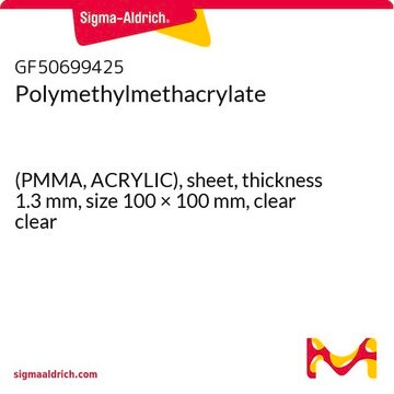 Polymethylmethacrylate (PMMA, ACRYLIC), sheet, thickness 1.3&#160;mm, size 100 × 100&#160;mm, clear clear