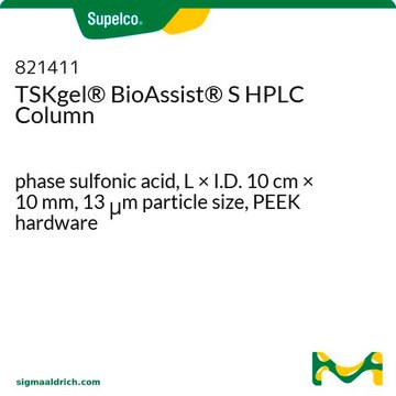 TSKgel&#174; BioAssist&#174; S HPLC Column phase sulfonic acid, L × I.D. 10&#160;cm × 10&#160;mm, 13&#160;&#956;m particle size, PEEK hardware