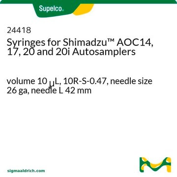 Syringes for Shimadzu&#8482; AOC14, 17, 20 and 20i Autosamplers volume 10&#160;&#956;L, 10R-S-0.47, needle size 26 ga, needle L 42&#160;mm