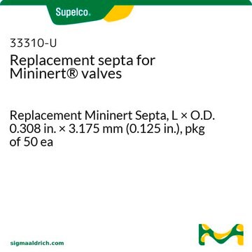 Replacement septa for Mininert&#174; valves Replacement Mininert Septa, L × O.D. 0.308&#160;in. × 3.175&#160;mm (0.125&#160;in.), pkg of 50&#160;ea