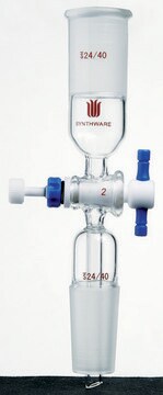 Synthware&#8482; metering flow control straight adapter with PTFE stopcock joint: ST/NS 24/40