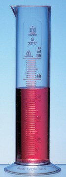 BRAND&#174; graduated cylinder low form embossed scale volume 50&#160;mL, polypropylene