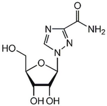 Ribavirin A non-interferon-inducing, broad spectrum antiviral nucleoside. Reported to be active against RSV, HIV, HCV, and other infectious agents. Its metabolite, ribavirin-5&#8242;-phosphate, inhibits inosine monophosphate (IMP) dehydrogenase.