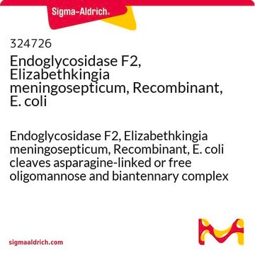 Endoglycosidase F2, Elizabethkingia meningosepticum, Recombinant, E. coli Endoglycosidase F2, Elizabethkingia meningosepticum, Recombinant, E. coli cleaves asparagine-linked or free oligomannose and biantennary complex oligosaccharides. It is not active above pH 6.0.