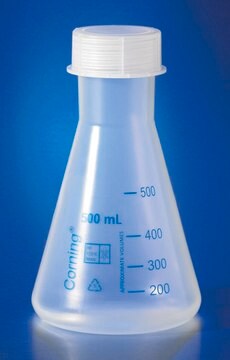 Corning&#174; narrow mouth Erlenmeyer flask, reusable capacity 100&#160;mL, polypropylene, with GL-40 PP screw cap