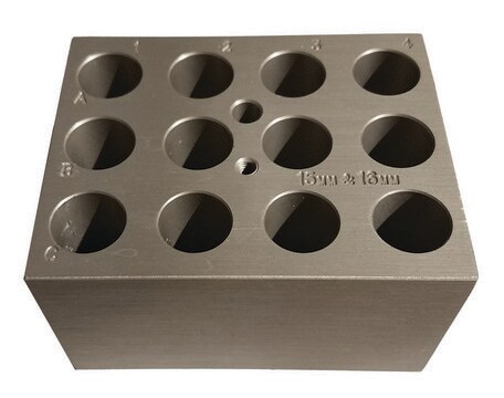 Block for digital dry bath and MyBlock&#8482; Holds 12 x 15-16 mm tubes