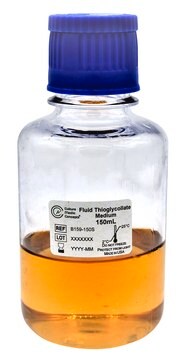 Fluid Thioglycollate Medium (FTM) bottle of 150&#160;mL, pkg of 12&#160;units, sterile; autoclaved