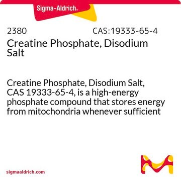 Creatine Phosphate, Disodium Salt Creatine Phosphate, Disodium Salt, CAS 19333-65-4, is a high-energy phosphate compound that stores energy from mitochondria whenever sufficient amounts of ATP are present.