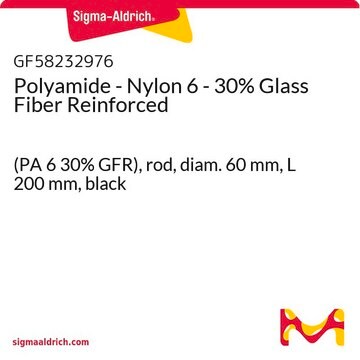 Polyamide - Nylon 6 - 30% Glass Fiber Reinforced (PA 6 30% GFR), rod, diam. 60&#160;mm, L 200&#160;mm, black