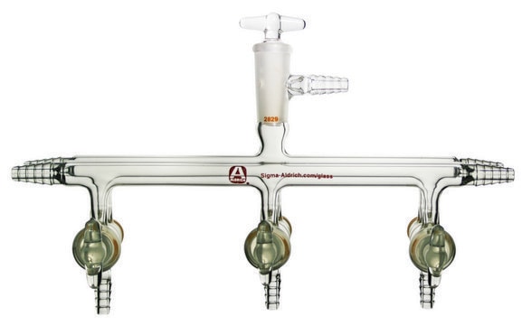 Aldrich&#174; dual bank manifold with glass stopcocks and vacuum-gauge port positions, 5