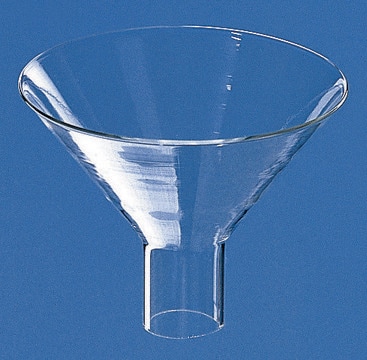 BRAND&#174; glass powder funnel short wide stem top diam. 100&#160;mm, bottom diam. 25&#160;mm