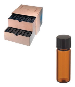 WHEATON&#174; amber sample vial with rubber lined cap packed in partitioned tray glass, tube capacity (4&#160;mL), screw cap