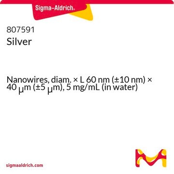 Silver Nanowires, diam. × L 60&#160;nm (±10&#160;nm) × 40&#160;&#956;m (±5&#160;&#956;m), 5&#160;mg/mL (in water)