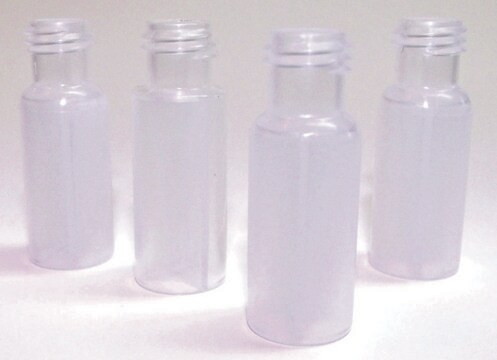 Certified screw thread vials, 9 mm thread, 12 x 32 mm volume 0.3&#160;mL, natural polypropylene vial, pkg of 100&#160;ea