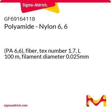 Polyamide - Nylon 6, 6 (PA 6,6), fiber, tex number 1.7, L 100&#160;m, filament diameter 0.025mm