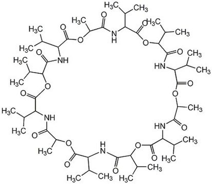 Valinomycin, Streptomyces fulvissimus A cyclododecadepsi-peptide ionophore antibiotic.