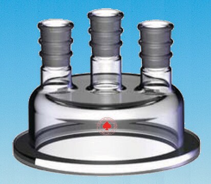 Ace reaction flask head capacity 2,000-4,000&#160;mL, center joint: ST/NS 45/50, side Joints: ST/NS 24/40 (2)