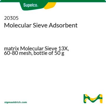 Molecular Sieve Adsorbent matrix Molecular Sieve 13X, 60-80&#160;mesh, bottle of 50&#160;g