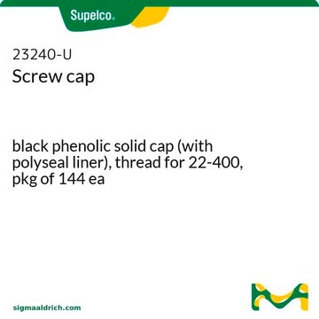 Screw cap black phenolic solid cap (with polyseal liner), thread for 22-400, pkg of 144&#160;ea