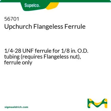 Upchurch Flangeless Ferrule 1/4-28 UNF ferrule for 1/8 in. O.D. tubing (requires Flangeless nut), ferrule only