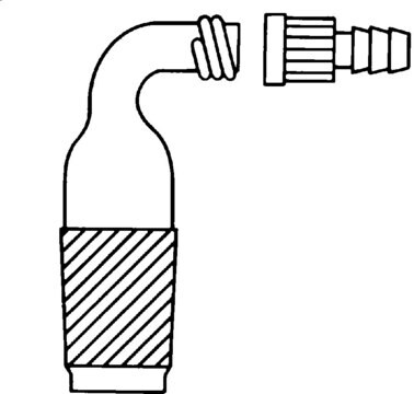 Quickfit&#174; right-angle tubing adapter joint: ST/NS 24/29