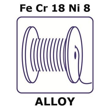 Stainless Steel - AISI 302 alloy, FeCr18Ni8 25m wire, 0.25mm diameter, hard