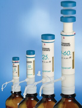 Hirschmann&#174; EM dispenser, adjustable volume volume 5-30&#160;mL, accuracy: 0.5%, precision: 0.1&#160;CV%