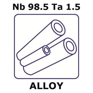 Niobium/Tantalum tube, Nb98.5%/Ta 1.5%, outside diameter 10.0 mm, length 500 mm, wall thickness 0.4&#160;mm