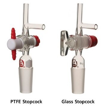 Aldrich&#174; septum-inlet adapter with stopcock and side-arm Plain, joint: ST/NS 24/40, PTFE stopcock