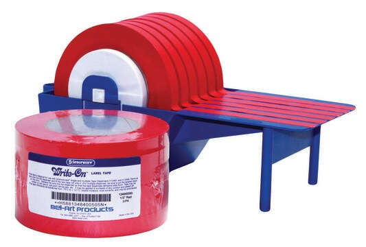 Bel-Art&#174; Write-on&#8482; Label Tape roll size 40&#160;yard, red, width 1/2&#160;in., pk of 6