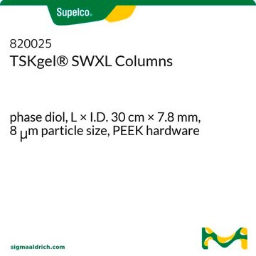 TSKgel&#174; SWXL Columns phase diol, L × I.D. 30&#160;cm × 7.8&#160;mm, 8&#160;&#956;m particle size, PEEK hardware