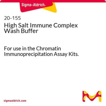 High Salt Immune Complex Wash Buffer For use in the Chromatin Immunoprecipitation Assay Kits.