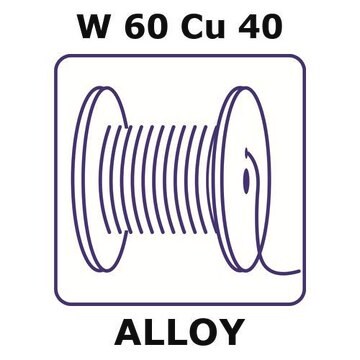 Tungsten-copper alloy, W60Cu40 185mm wire, 0.5mm diameter, straight wire